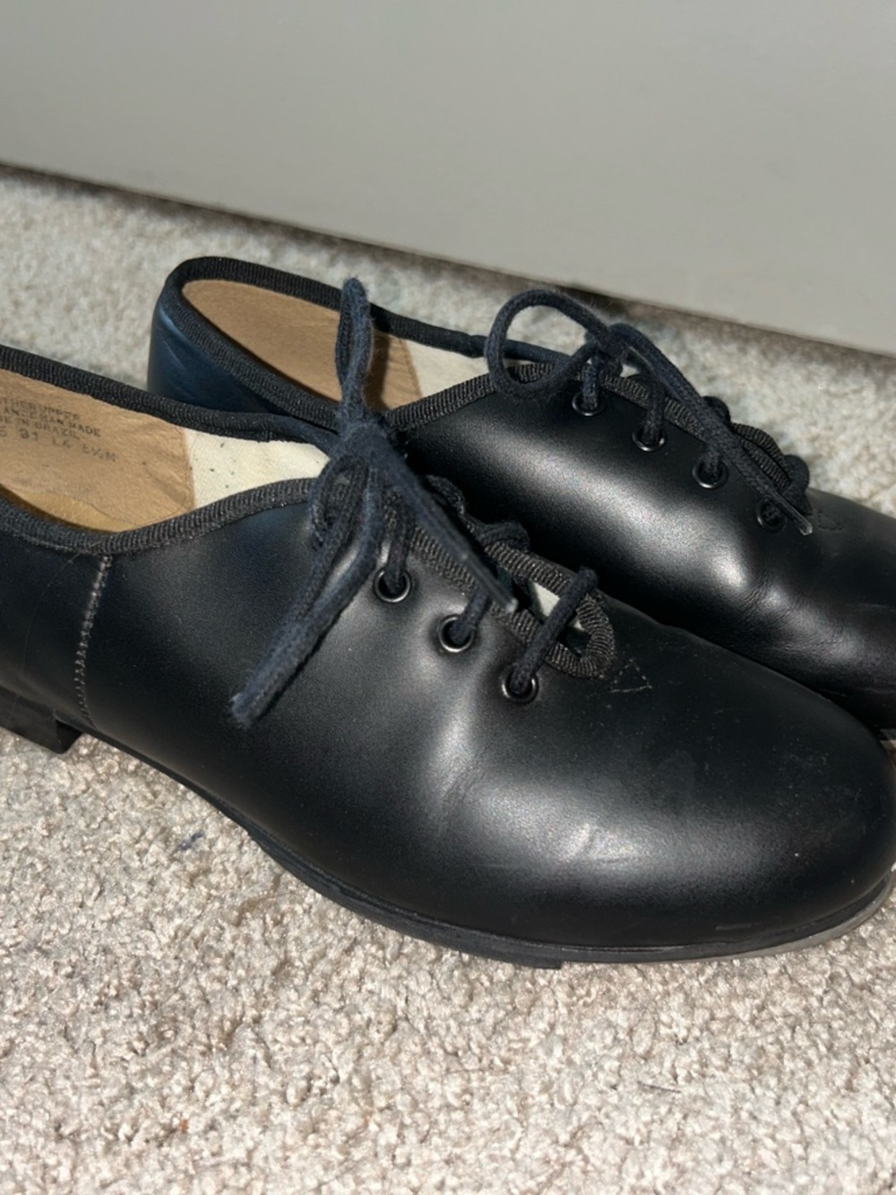 Capezio Black Lace-Up Tap Shoes